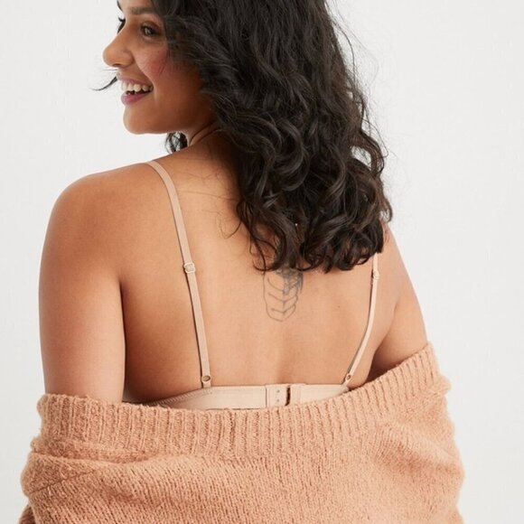NWT Aerie Velvet Stripe Triangle Bralette in Cappuccino - Size: XS - Picture 7 of 8